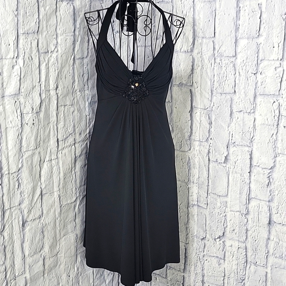 WHITE‎ HOUSE BLACK MARKET Black Beaded Dressy Dress Size 2